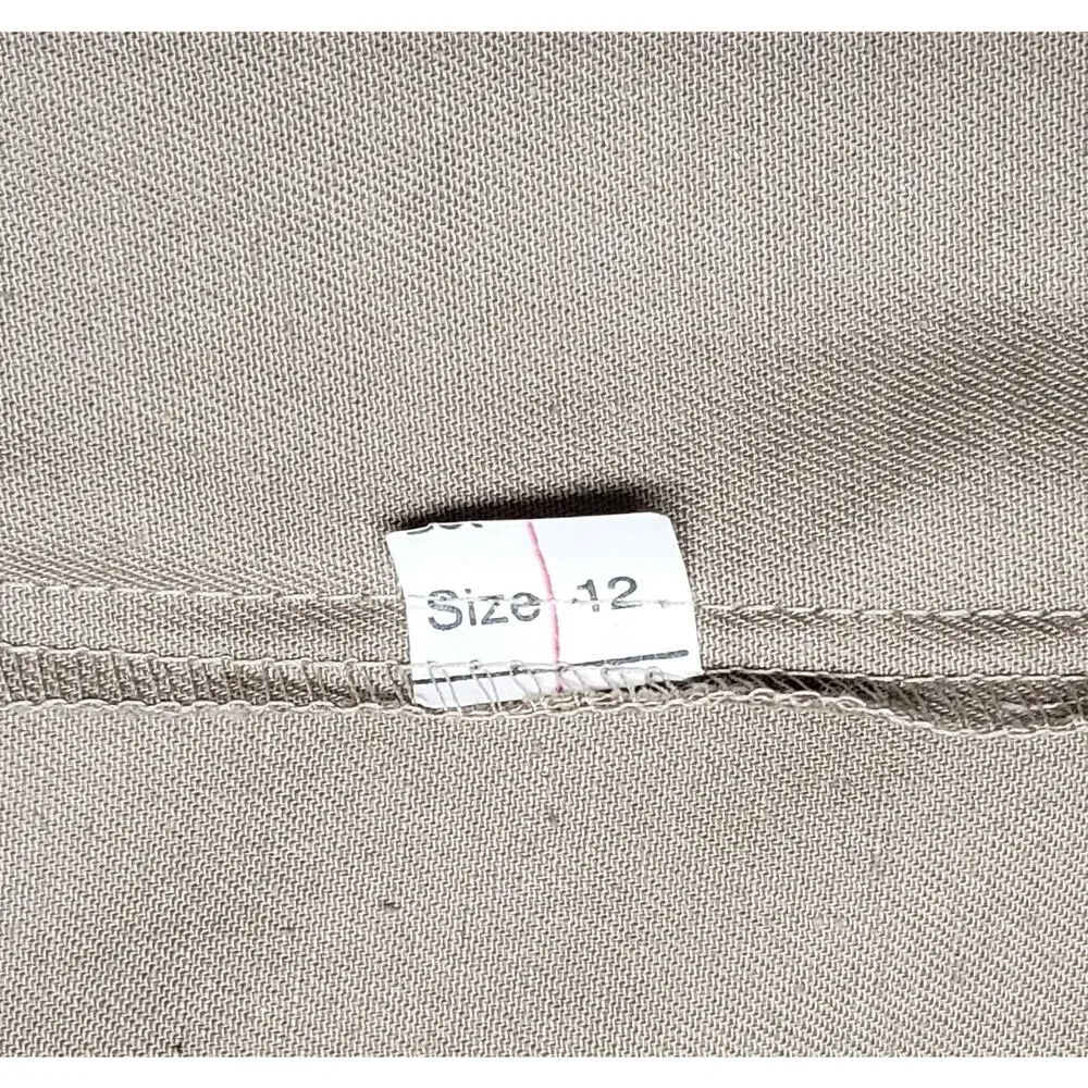 Vintage 90s Bedford Fair Maxi Skirt NWT 12 Khaki Cotton Utility Cottagecore